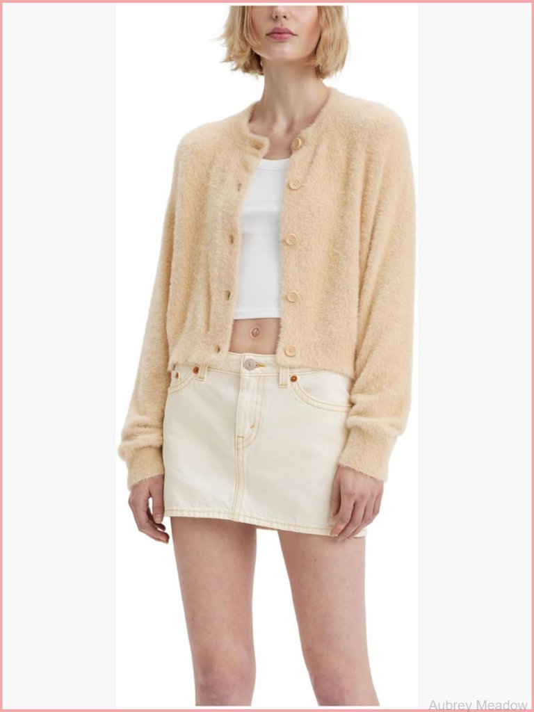 Women's Fuzzy Cardigan Sweater Button Front Long Sleeve Cozy Soft Knit